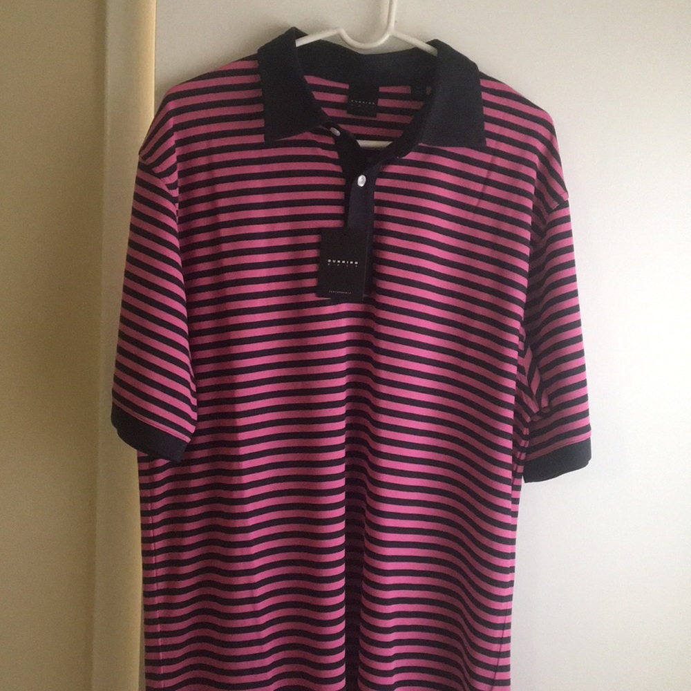 Navy & pink golf polo